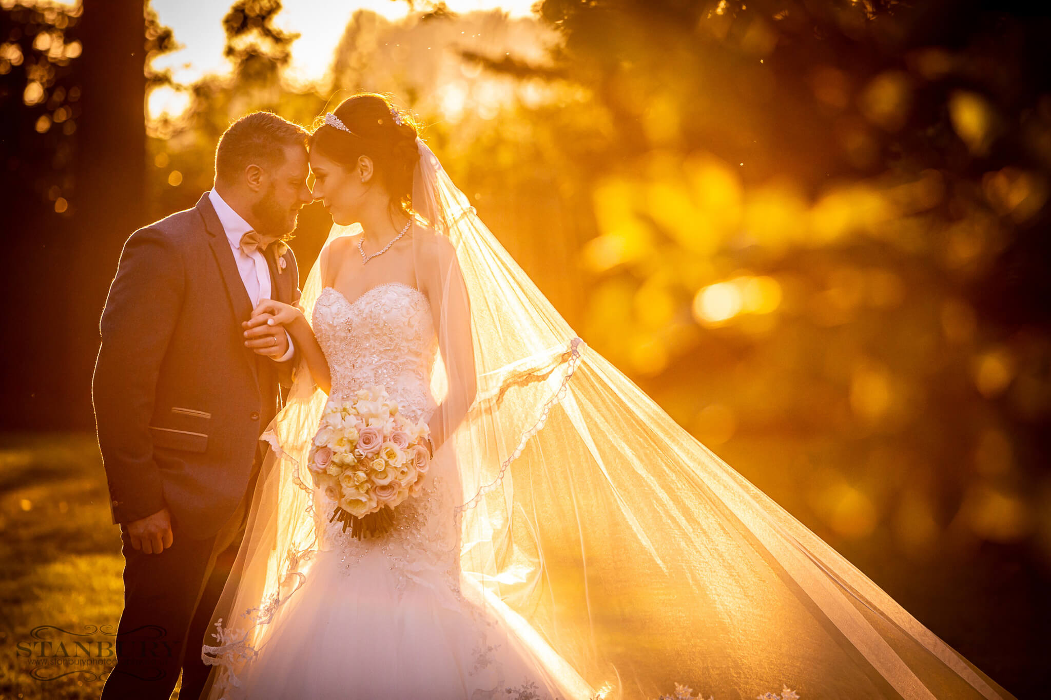 sunset-bride-groom-colshaw-hall-wedding-cheshire-photographers-stanbury